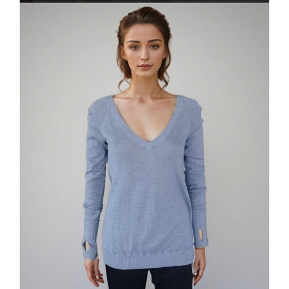 Lululemon Unity Sweater Sz S/M‎ Cashmere Lyocell Gray Drape CHECK MEASUREMENTS - Picture 1 of 12